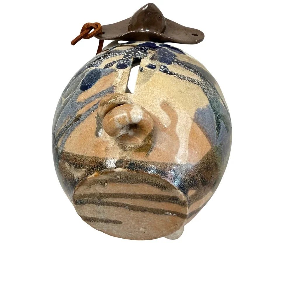 Unbranded Piggy Bank Unisex Medium Multi Cowboy Hat Studio Pottery Ceramic Pig - Picture 5 of 11